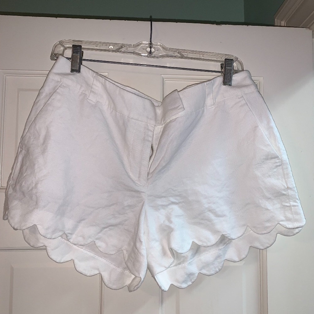 White J Crew Linen Shorts